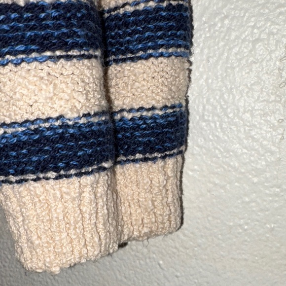 J. Crew size small Blue and Cream Striped Cardigan with gold buttons - Picture 7 of 11